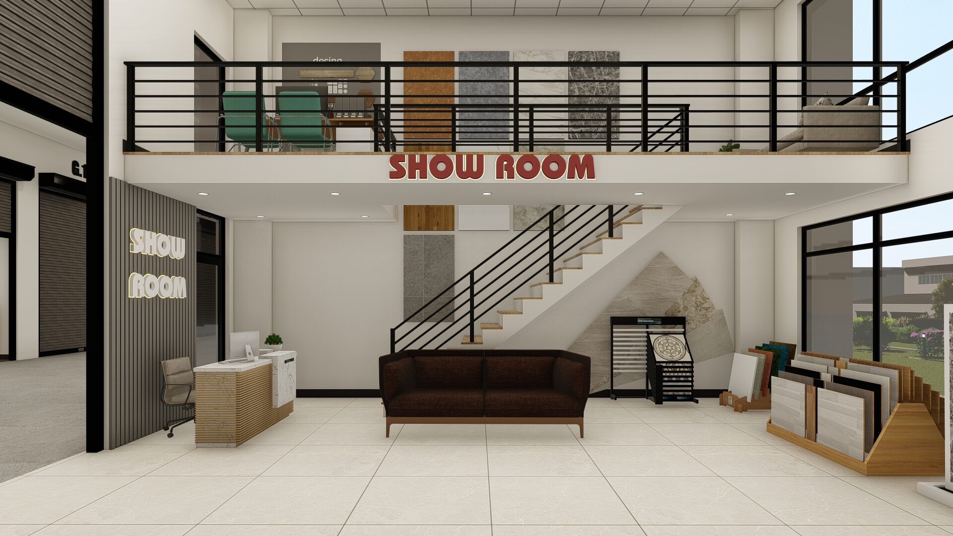 Showroom fit-out with tile displays